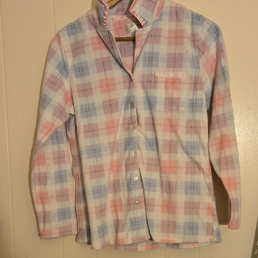 Aria Kids Plaid Button Down Shirt - Pink and Blue